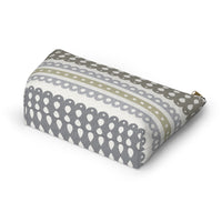 Ribbon Candy Accessory Pouch w T-bottom in Brown